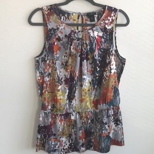 ANN TAYLOR size medium silky peplum sleeveless top
